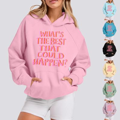 Sweatshirts For Teen Girls Long Sleeve Letter Print Casual Graphic Hoodies Drawstring Pullover Cute Oversized Hoodie