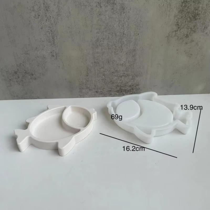 Plaster Concrete Silicone Mold DIY Epoxy Resin Jewelry Storage Tray Display Plate Cute Owl Heart Shape Fish Clover Shape