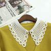 Grid Fake Collar, Water-Soluble Embroidery, Hand-Sewn Nail Beads, Embroidery, Women'S Clothing, White, Fashion Trend, Fake Collar.