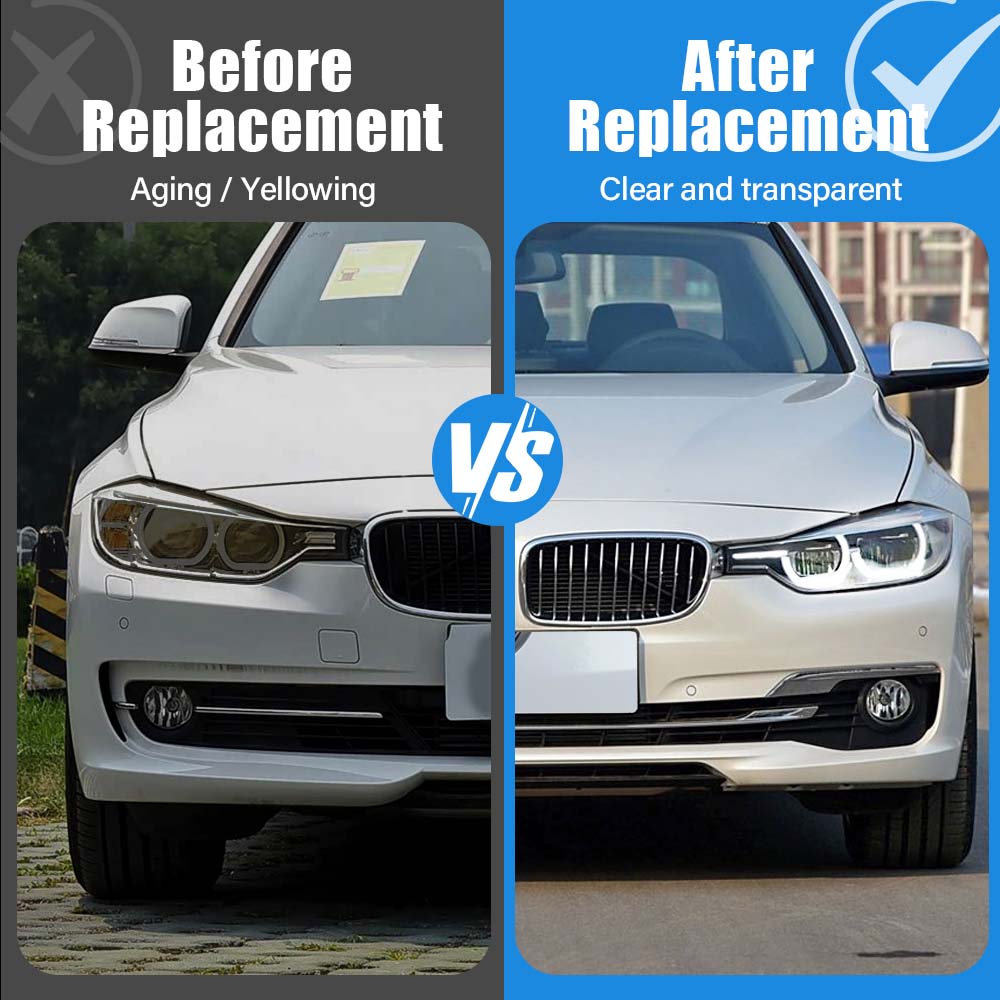 Για BMW Σειρά 3 F30 F31 2016-2018 Μπροστινό Προστατευτικό Γυάλινο Κάλυμμα Φακού Προβολέα Αυτοκινήτου Σκίαστρο Κέλυφος Διαφανής Θήκη Φωτός Λάμπα