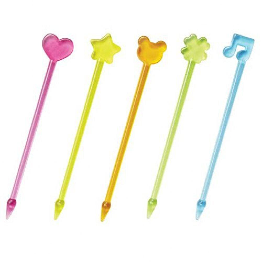 TORUNE Rainbow Food Picks P-3036 - Colorful Bento Accessories for Kids Lunchbox