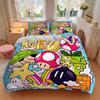 3pcs bedding set Mario Adventure Includes 1 Comforter + 2 Pillowcases, Without Pillow Inserts, Soft Comfortable, Lightweight Breathable, Pri