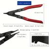 1pc Flat Steel Ring Circlip Pliers With Non-Slip Grip For Automotive And Automatic Transmission Repair, Metal Construction, Easy Circlip Disassembly