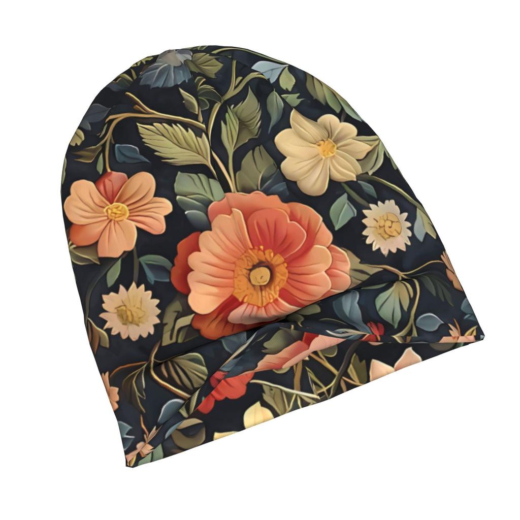 ZLIENSZUS Adult Beanie Hat with Flower - Stylish Winter Suitable for Streetwear, Layering for Fall & Winter Outfits, Cozy Warm for and, Fashionable fo