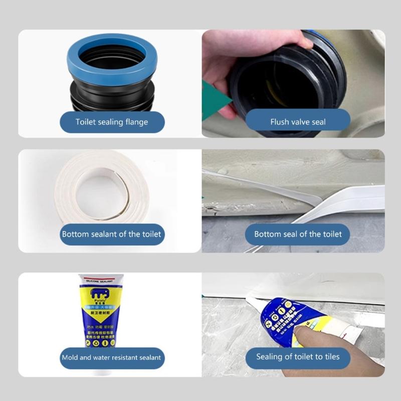 ABS Toilet Seal Gasket Noiseless Plastic Toilet Seal Rings for Quiet Flushing & Easy Installation