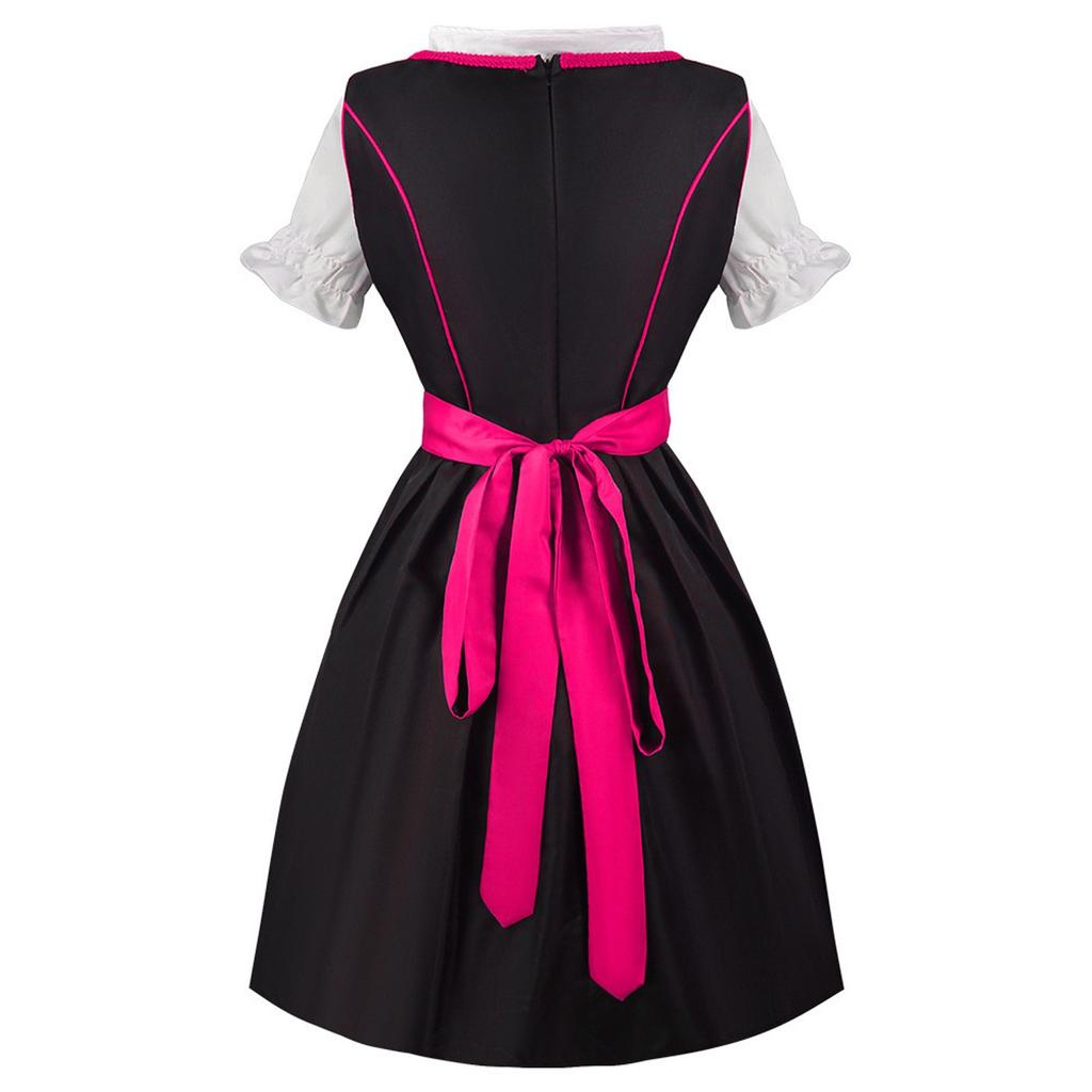 Beer Festival Costume, Women's Performance Costume, Floral Print Square Neck Dress