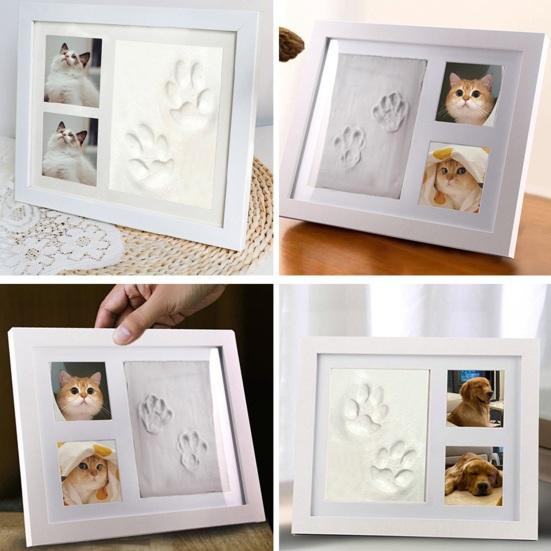 Baby Handprint Footprint Photo Frame with Ink Pad Newborn Infant Girls Boys Hand Foot Print Impression Picture Frame New Mom Keepsake Gift