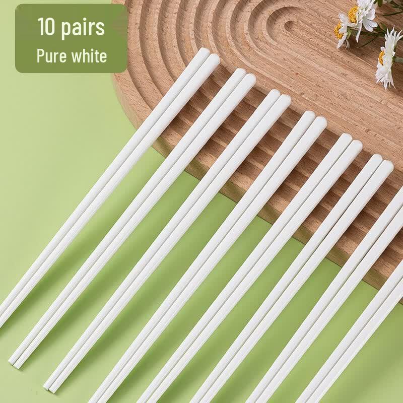Pure White Ceramic Chopsticks with Gold Rim