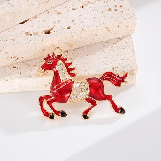 Yousheng Chinese New Year Horse Charm 2026Year of The Horse Mascot Pendant Lucky Zodiac Animal Alloy Feng Shui Charm for DIY Keychain Bracelet Jewelry