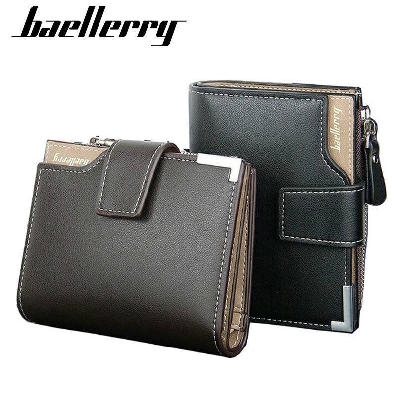 Buy Leather Men's Wallet Zipper Coin Purse Trifold ID/Credit Card