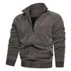 Men's Retro Washed Cotton Stand Collar Jacket - Casual Loose Fit, Autumn Wear