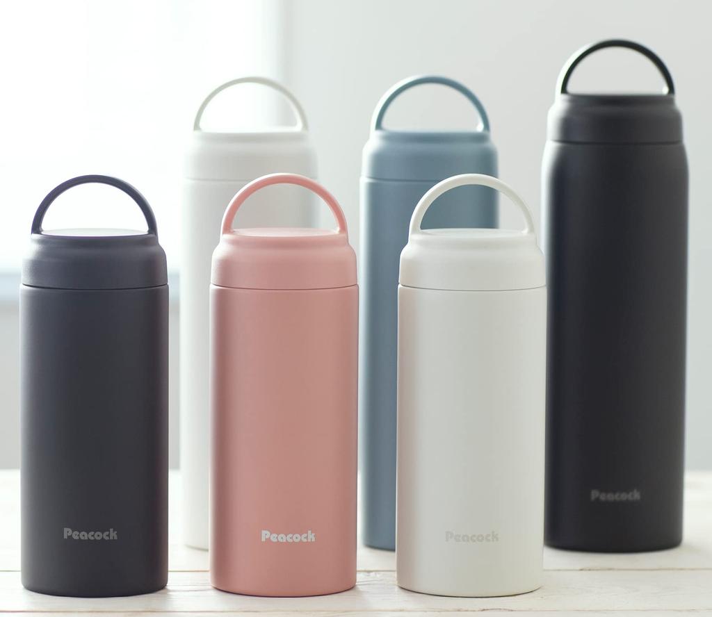 Peacock Screw Mug Bottle Charcoal Gray 350ml Water Bottle Thermal Insulation with Handle Vacuum Insulation Thermos Tumbler Coffee Mug Easy To Wash Mug