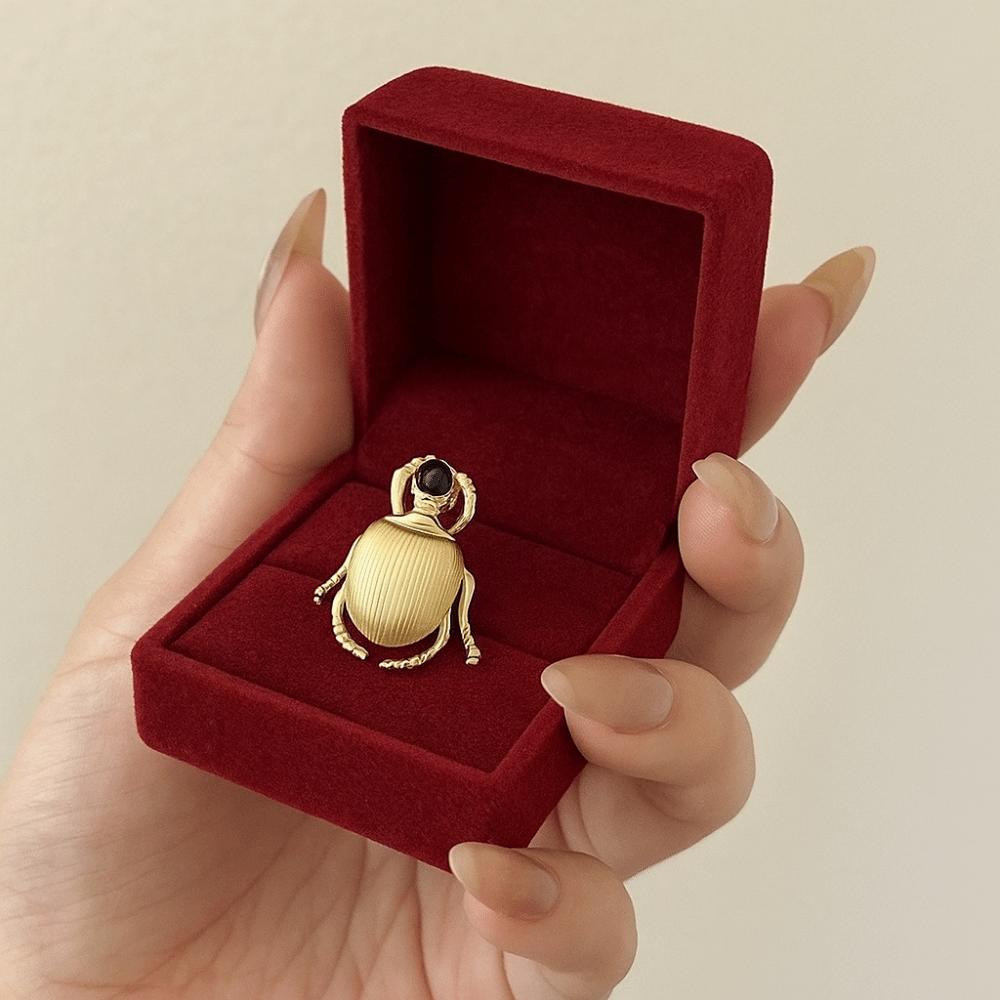 Punk Style Retro Insect Ring Macaron Color Enamel Beetle Ring Beetle Opening Ring  Decoration