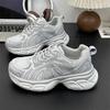 New Small Leather Dad Shoes Women's Autumn 2025 New White Platform Sneakers Breathable Height-increasing Shoes