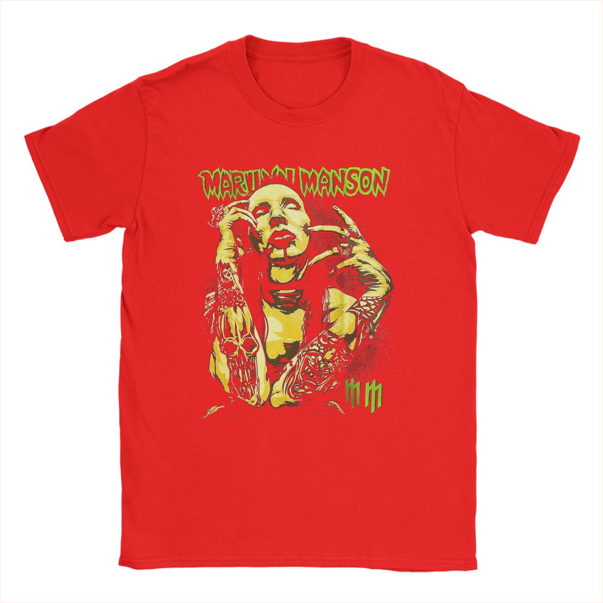 

Marilyn Manson T Shirt Mens Cotton Funny TShirts Round Collar Tees Short Sleeve Clothing Birthday Present S