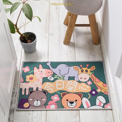 Short Plush Floor Mat Dust-proof Door Mat Bathroom Cartoon Water-absorbing Non-slip Carpet