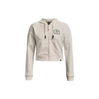 Project Rock Logo Print Zip Hoodie Dámská Mikina Slonová Kost-Bílá 1379002-130
