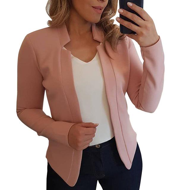 Marca Mujeres Blazer Moda Primavera Negocio Formal Blazers Lady Oficina  Casual Traje Chaquetas Sólidas Abrigo De Manga Larga Slim Blazer comprar a  buen precio — entrega gratuita, reseñas reales con fotos — Joom