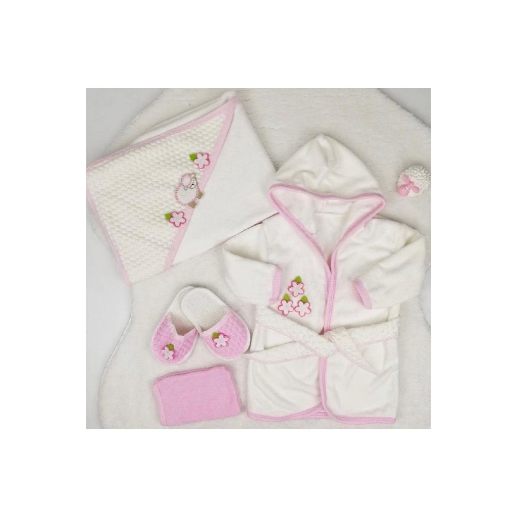 Star Lamb Quilted 4 Piece Towel Bathrobe Set