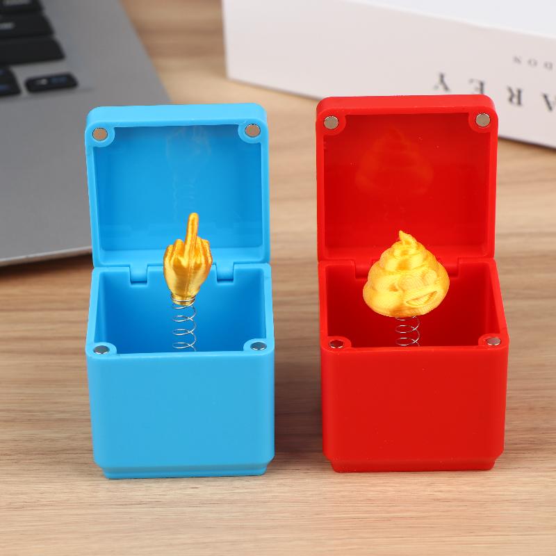 Christmas Surprise Box Prank Middle Finger Gift Box Prank Toys Creative Desk Pop Up Surprise Present Case Xmas Gifts