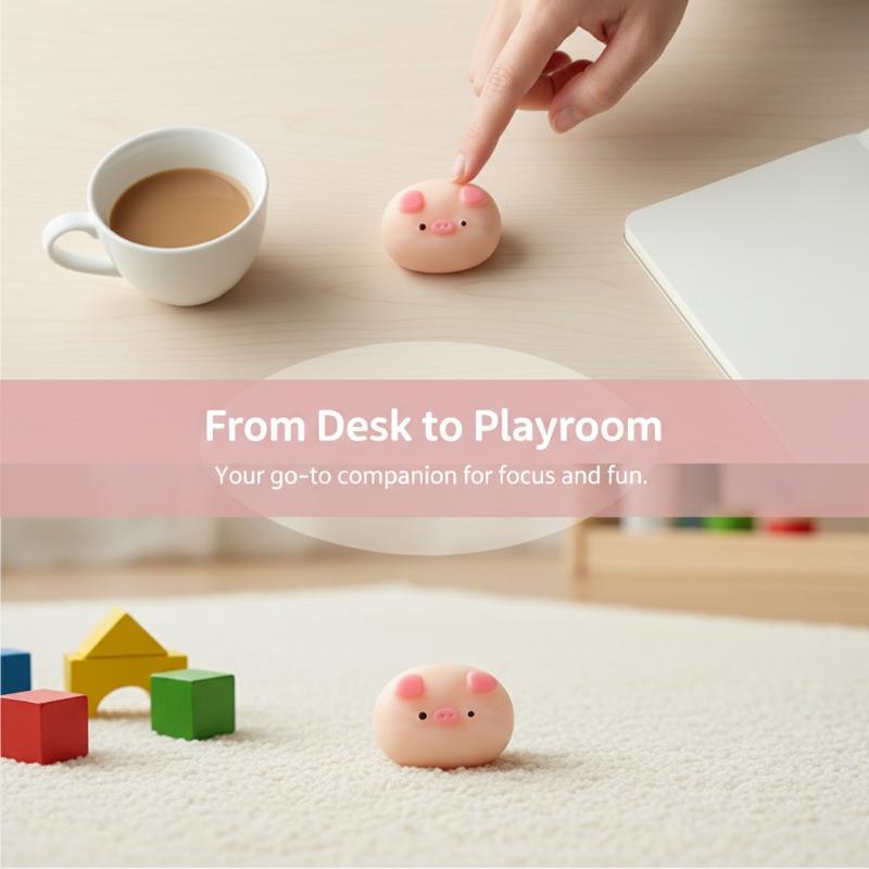 Cute Pink Pig Sensory Toy Stress Relief Fidget For Anxiety Slow Rising Squeeze Toy For Adults Children