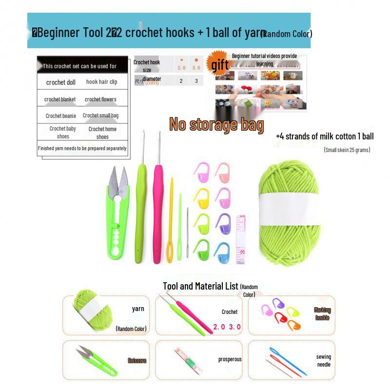 Beginner Crochet & Knitting Hook Tool Set - Starter Kit for Learning & Crafting