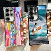 Surfboard Surfing Surf Summer Soft Phone Case For Samsung Galaxy S26 Ultra S25 Edge S24 FE S23 Plus S22 S21 + S20 Plating Anti-F