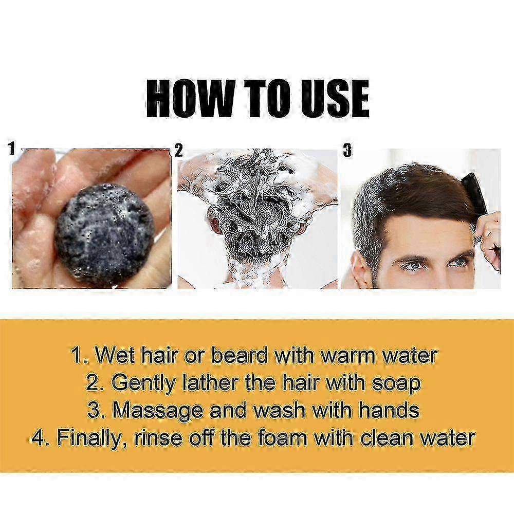 2025 2pcs Grey Hair Cover Soap Natural Gray Hair Coverage Hair Nourishing Grey Hair Removal Moisturizing Gray Removal Hair Soap Nourishes