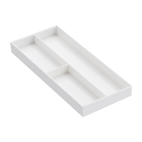 Yamazaki Extendable & Sliding Cutlery Tray, White, Approx. W25 x D24.6-45 x H5.7cm, Plate, Sliding Cutlery Case, 3384