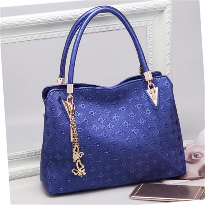 Sac Hobo Femme Grande Poignée Sac à Main Femme Dasein – Cuir Végan Souple, Style Hobo, Grande Poignée, Bleu Denim Sac Travail Grande Poignée