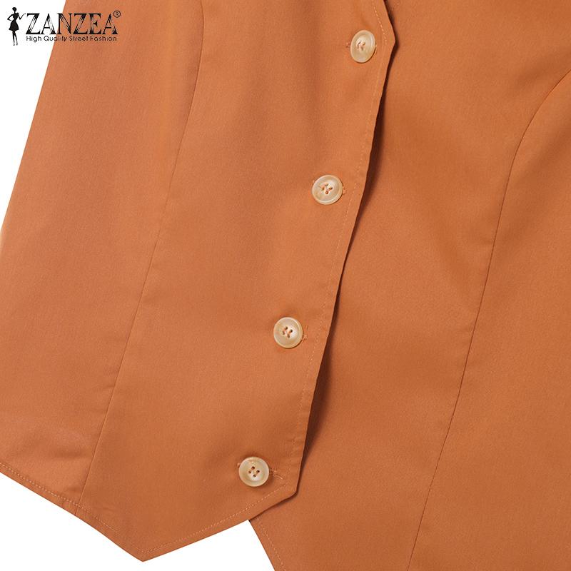 ZANZEA Daily Casual Outfits Womens Sleeveless Waistcoat and Pants Two Piece Suit Set