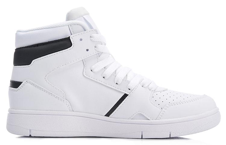 Li Ning Slip Resistant, Abrasion Resistant, Lightweight High Top Skateboard Shoes Women's White Black AGCN358-3