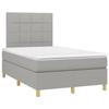 3142321 vidaXL Lit à sommier tapissier avec matelas Gris clair 120x200cm Tissu