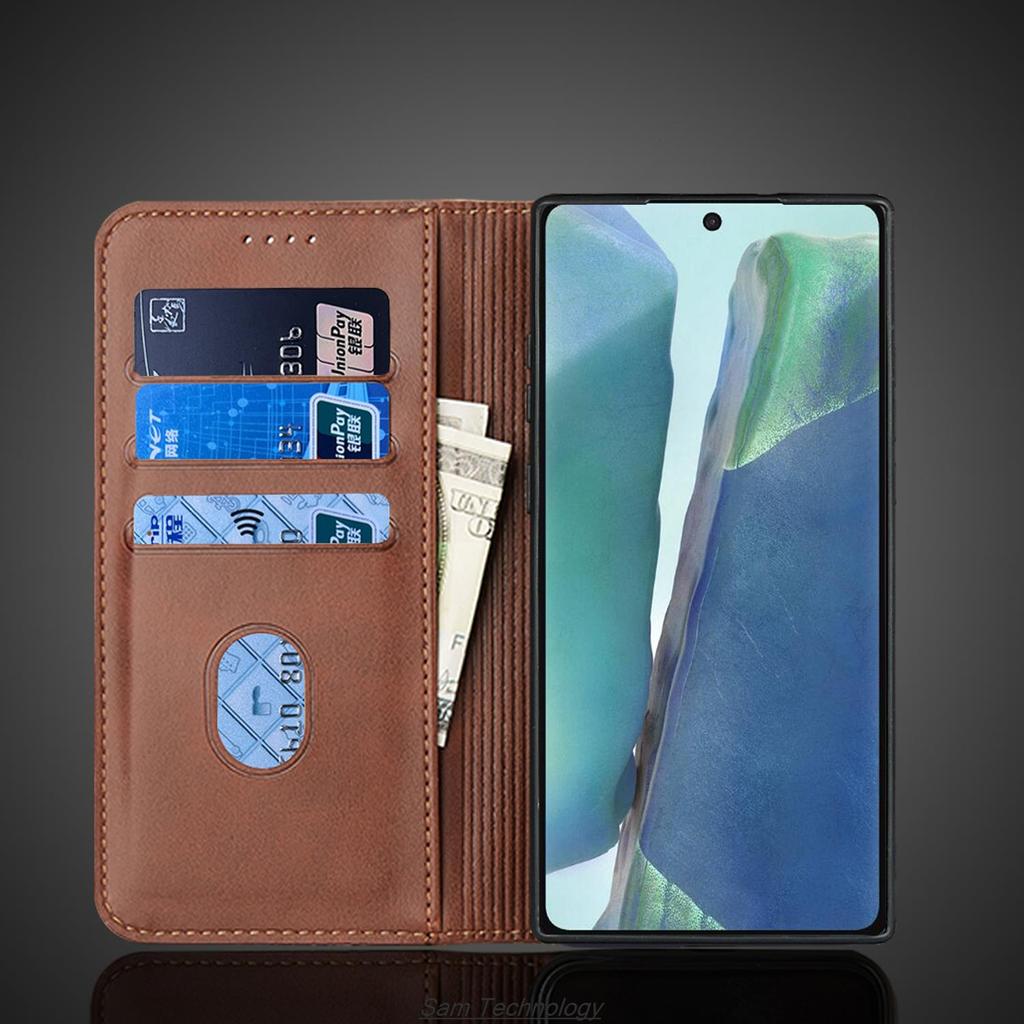 Magnetic Attraction Leather Case for Samsung Galaxy Note 20 / Note20 5G 6.7" Holster Flip Cover Wallet Phone Bags Fundas Coque