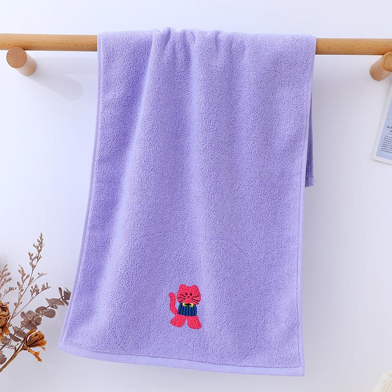 Cartoon Embroidery Pure Cotton Towel Couple Face Towel Cartoon Cat Full Cotton Face Towel Hand Towel Full Cotton Face Towel
