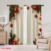 2pcs,2D Plane Printing Curtains Christmas Balls Pine Snowflakes (3) Polyester Woven (without Rod) Decorations Outdoor Perfect