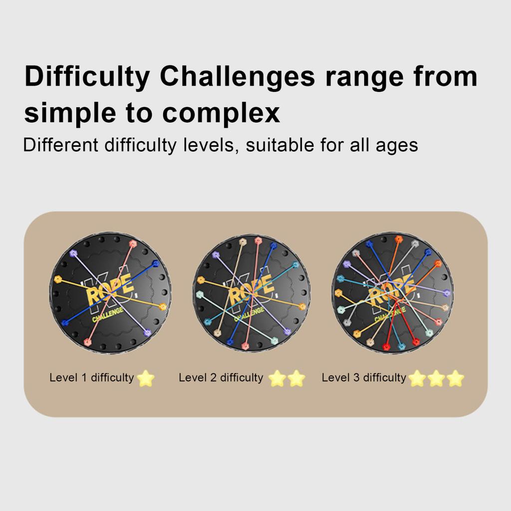 1/2/3 Sets Kids Rope Untangling Game Twisted Rope Knots Challenge Board Game Logic Thinking Interactive Educational Elastic Rope Unhitching Toy