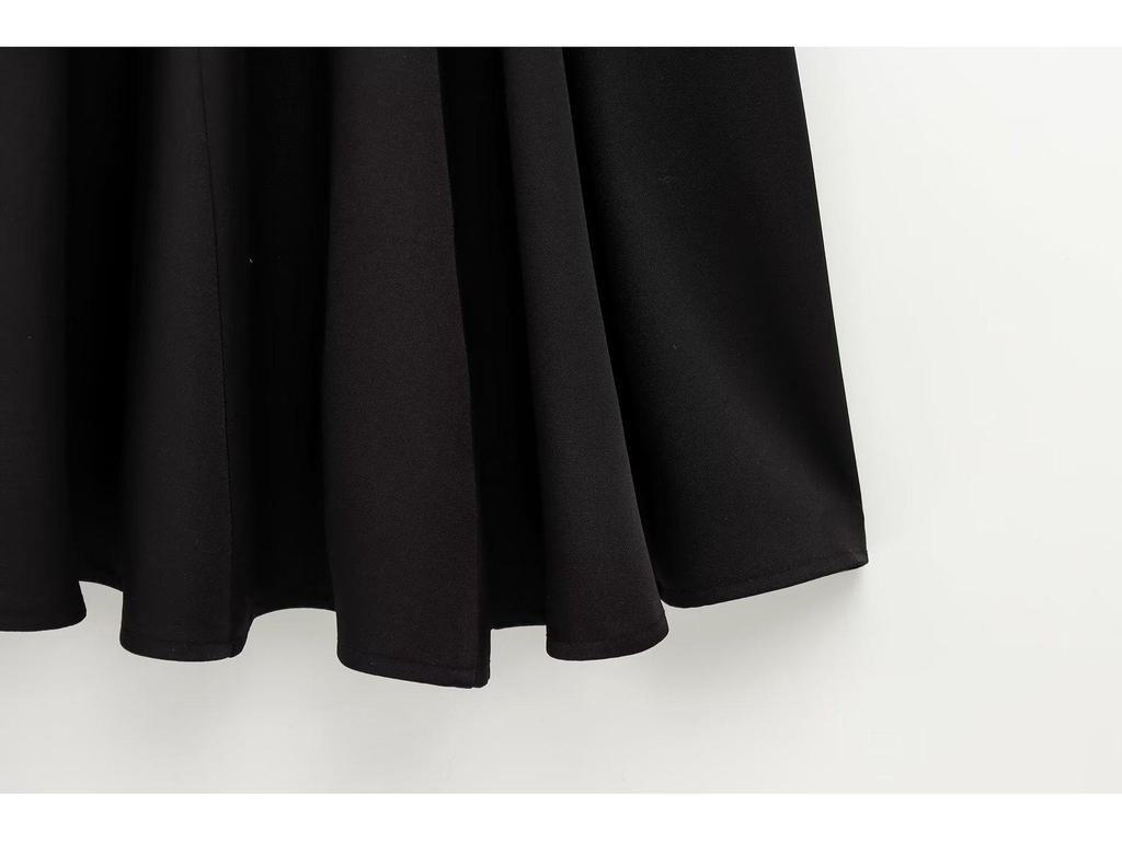 2025 Spring Women's European & American Style Wavy Hem Ribbed Dress