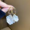 Silver needle French retro flower pearl fringed earrings personality sweet temperament stud earrings women