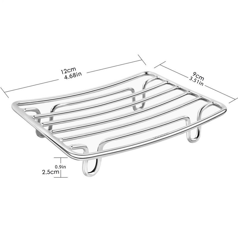 Shower Soap Dish Self-Draining Bar Soap Holder Drain Sponge Rack Stainless Steel Wire Tray For RV Sink Cabinet Dorm Travel