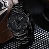 2/4PCS Men's Watch Set Business Trend Fashion Classic Three Eye Quartz Watch Bracelet Necklace Ring Set Perfect Gift
