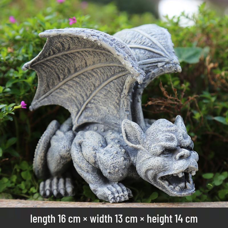 

Садовые продукты Украшения для двора: Креативная статуэтка маленького монстра-демона из смолы для садового декора. Default