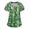 Uniform V-neck short sleeve fashion nursing clothes tops beauty t-shirt wholesale nursing clothes Christmas snowman print