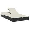 2 Person Sun Lounger with Canopy Black 213x118x97 cm Poly Rattan