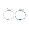Set of Starfish and Turtle Seed Bead Anklets, European and American Winter Style, Trendy Internet Celebrity Ins Beach Travel Photography Accessories
