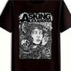 Letnia Męska Koszulka z Wzorem Zespołu Metalcore Asking Alexandria, Kwiatowy Nadruk, Styl Edge, Okrągły Dekolt, Krótki Rękaw