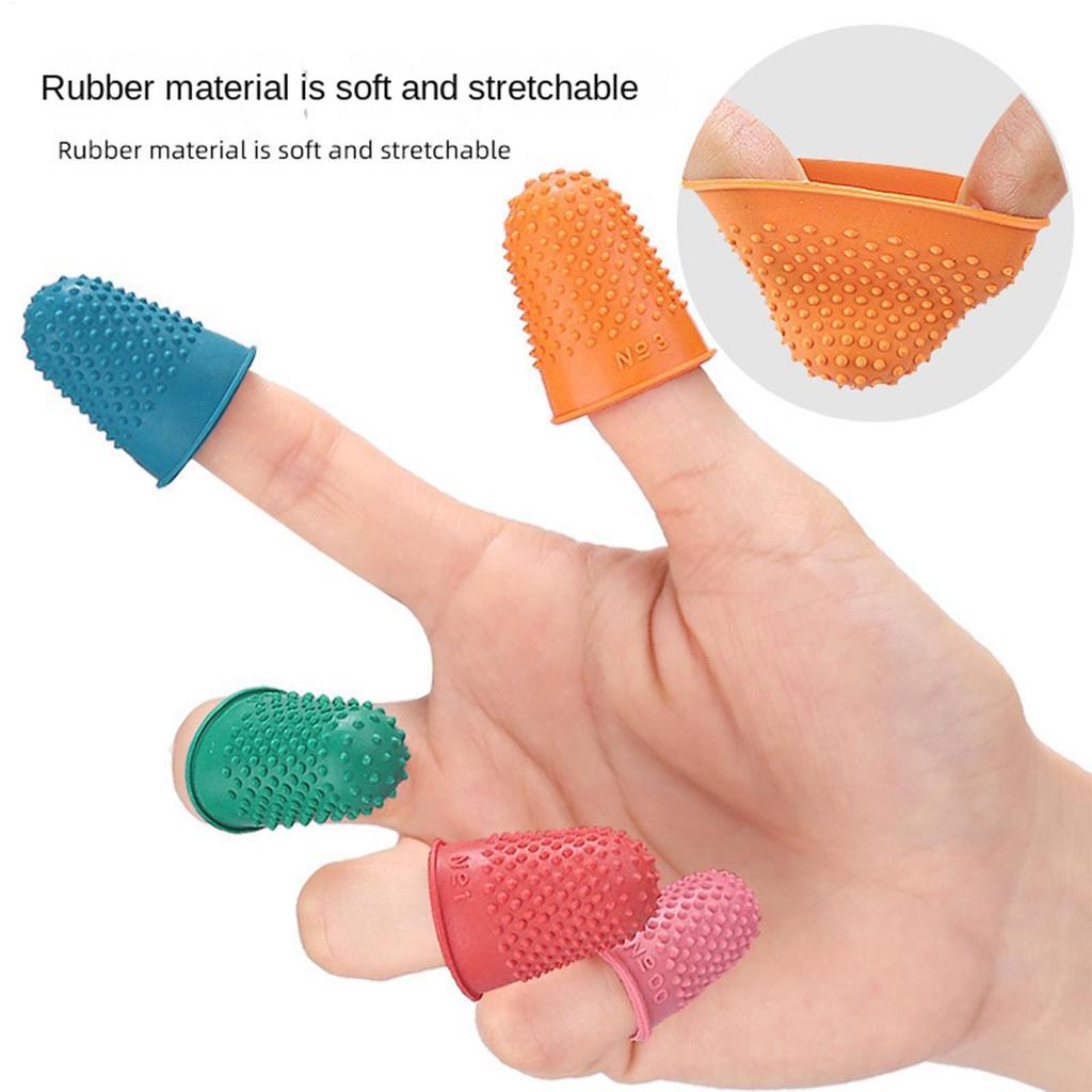 5PCS Rubber Finger Protectors Reusable Flexible Tips Protect Fingertips For Crafts Office Home Paperwork Sewing Cutting Counting