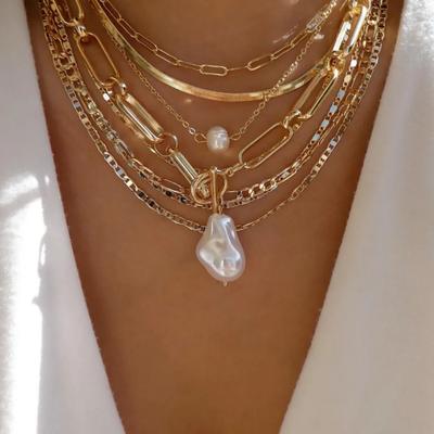 Vintage Nová Zlatá Barva Více Stylů Náhrdelník Pro Ženy Boho Trendy Vícevrstvý Křišťálový Přívěsek Náhrdelníky Sada Šperků Dárky