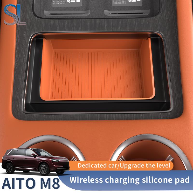 Custom Storage Box Cover For AITO M8 5/6Seat 2025 2026 Storage Box Center Armrest Hidden Box Cup Holder Organizer Interior