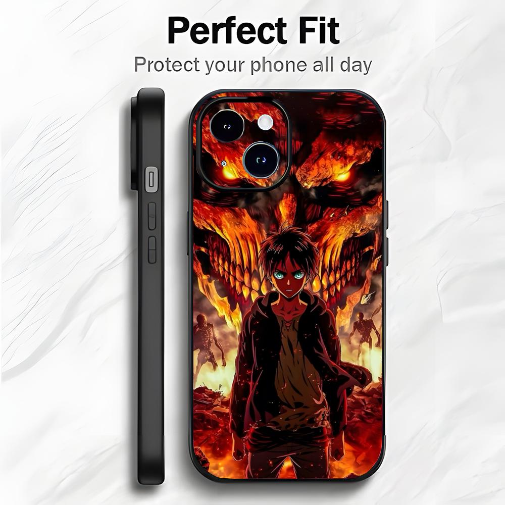 Dark Japanese Anime A-Attack On Titan Phone Case Phone Case Soft Packaging Lightweight For iPhone17 16 15 14 13ProMax